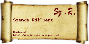 Szende Róbert névjegykártya