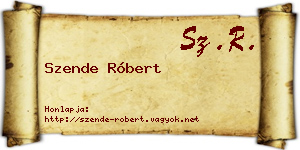 Szende Róbert névjegykártya
