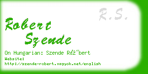 robert szende business card